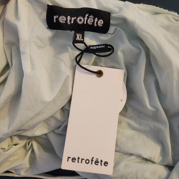 Retrofete X REVOLVE Mich Dress in Mint Aqua Green Size XL Beaded Sequins NWT - Picture 9 of 12